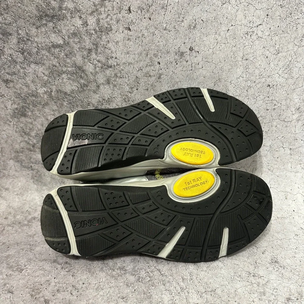 Vionic Sunset Mary Jane Shoes Womens 8.5 Grey Silver Orthotic Comfort Sneaker